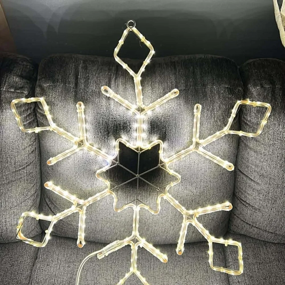Pure White Snowflake LED String Lights